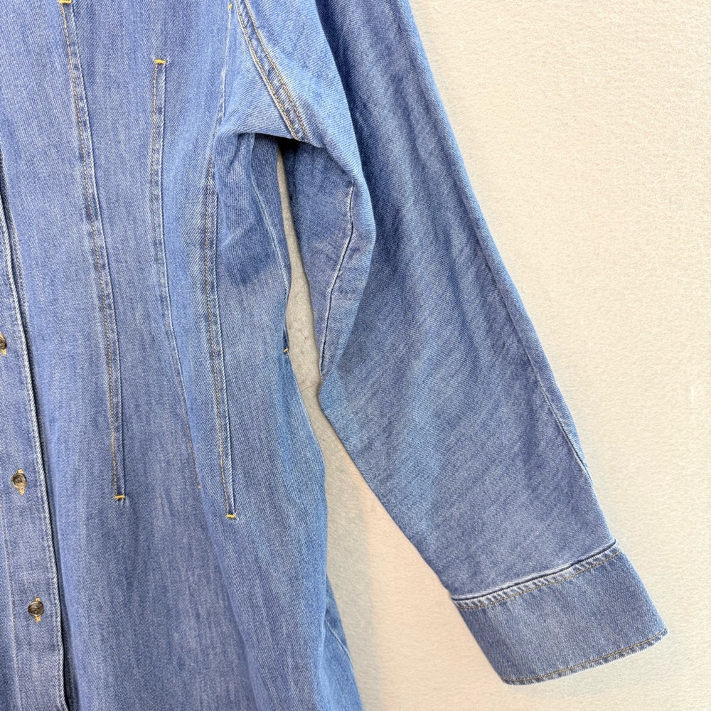 COS - women’s Oversized Waisted Denim shirt midi dress blue jeans button down 14 - Picture 8 of 11